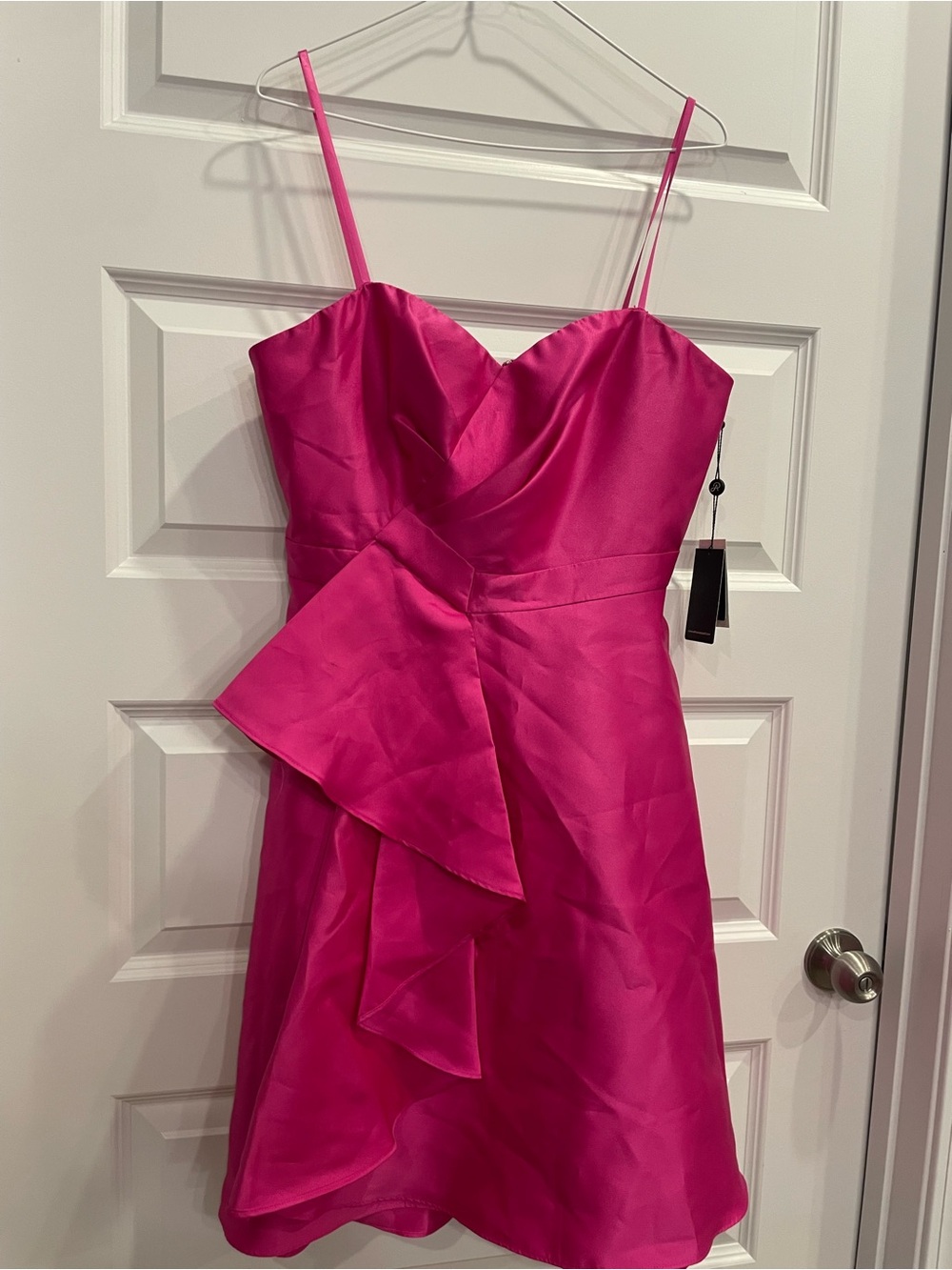Adrianna Papell Hot Pink Spaghetti-Strap Cocktail Dress